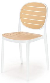 Scaun plastic K529 alb/natur