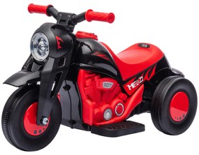 AIYAPLAY Motocicletă electrică pentru copii 2-5 ani, 3 roți, 6 V, 3 km/h, cu funcție de bule, efecte luminoase și sonore, roșu | Aosom Romania