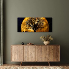 Tablou cu luna și siluete (120x50 cm)
