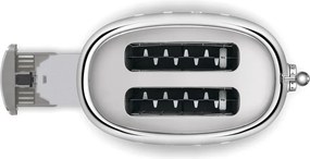 Prajitor de paine SMEG 50's Style TSF01SSEU, 950 W, 2 felii, 6 trepte, Tava pentru firimituri, Cablu integrat, Otel inoxidabil, Argintiu