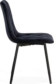 Scaun living din catifea cu structura metalica BUC 210 negru