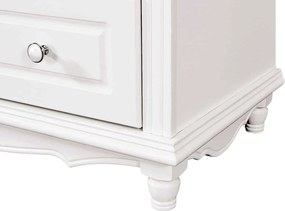 Comodă lemn masiv alb Elizabeth 6 sertare, 100 × 47 × 119 cm