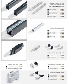 Spot LED directionabil pe sina SANTOS TRACK alb ZZ AZ2925