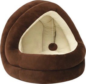 vidaXL Pat pentru pisici, maro și crem, 40x40x35 cm