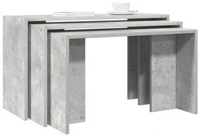 vidaXL Mese suprapuse, 3 buc., gri beton, lemn prelucrat