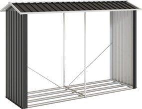 Outsunny Suport de Lemne cu Structură din Oțel Galvanizat 240x86x160cm Negru | Aosom Romania