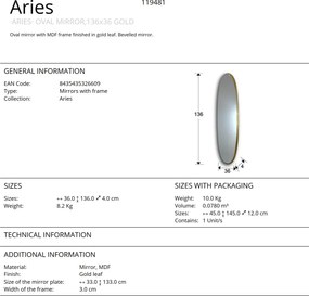 Oglinda decorativa ovala Aries SV-119481