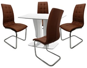 Set Masa Fixa Pal Alb  Si  4 Scaune Bucatarie/Dining Franko Maro