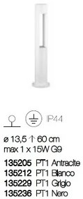 Stalp modern de exterior cu protectie IP44 ACQUA PT1 antracit 135205