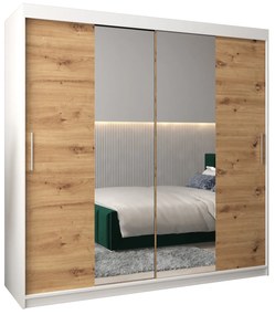 Dulap de haine 200 cm Toki 1 (alb mat + stejar artisan). 1064931