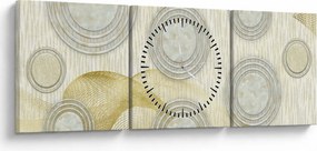 Tablou - Abstract, cercuri de marmură (cu ceas) (90x30 cm)