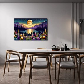Tablou peisaj romantic cu lună plină