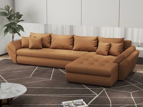 Colțar extensibil dumonde cu ladă de depozitare si sezut confortabil din spuma high-density, Loana XL Enjoy Mango II 335x185 cm