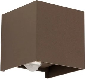 Orion- Aplică de perete LED pentru exterior cu senzor CUBE-S LED/13W/230V IP54 maro