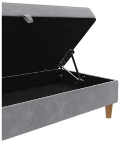 Taburet gri deschis cu tapițerie din catifea Lilly – Støraa