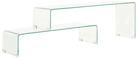 vidaXL Set măsuțe de cafea, 2 piese, 90x30x20/110x30x40 cm, sticlă
