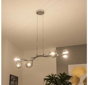 Brilagi - Lustră LED suspendată pe cablu MISTEL 6xG9/3W/230V crom negru/fumuriu
