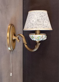 Aplica design italian din alama si portelan colorat 9961