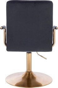 HC1015NP Scaun Neagră Catifea cu Bază Aurie