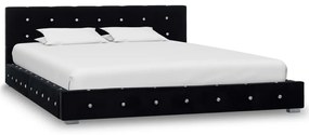 Cadru de pat, negru, 140 x 200 cm, catifea Negru, 140 x 200 cm