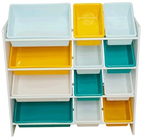 Organizator   raft pentru jucarii, alb   multicolor, MADY