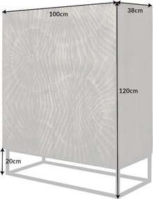 Dulap din lemn Scorpion 120cm Mango, gri