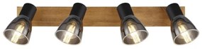 Spot CLAUDE 4xE14/40W/230V negru/lemn Globo 54307-4W