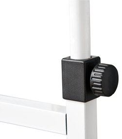 HOMCOM Masa auxiliară Masa rulantă Masa de pat pentru Laptop Înălțime reglabilă - 2 rafturi integrate - cadru metalic Alb | Aosom Romania