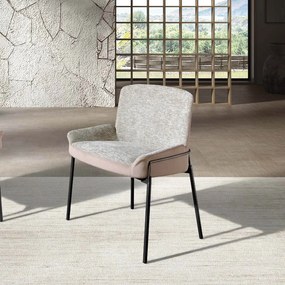 Scaun modern design italian, Tesatura, Catifea, Grey/ Brown