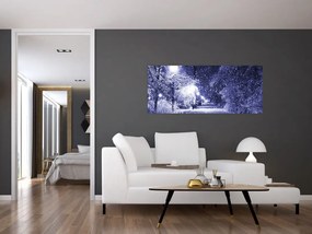 Tablou - Noaptea magică de iarnă (120x50 cm)