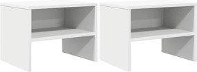 vidaXL Noptiere, 2 buc., alb, 40x30x30 cm, lemn prelucrat