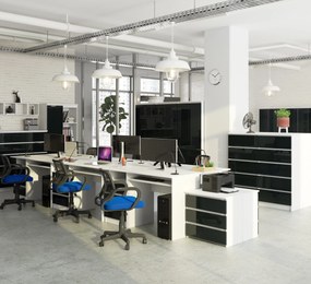 Masă PC Bronte (Alb + Grafit lucios ). 1068811