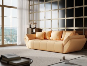 Canapea extensibilă dumonde cu ladă de depozitare si sezut confortabil din spuma high-density, Berlin Enjoy Mango 250x100 cm