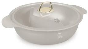 Cratiță cu capac și separator 30 cm, 4.2L – Berlinger Haus Sahara Collection BH 8628, crem, pentru rețete multiple, antiaderentă