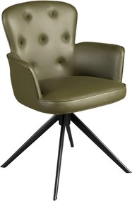 Scaun pivotant design LUX, Piele sintetica, Dark green