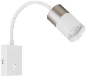 Aplica cu Spot directionabil BRISBON nickel/alb