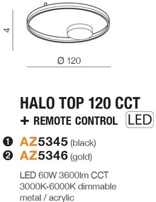 Lustra LED XXL cu telecomanda design modern circular HALO TOP 120 CCT GO