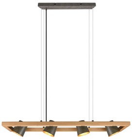 Lustră gri/în culoare naturală Bell – Trio