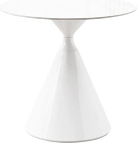 Masă de sufragerie, marmură deschisă/albă, diametru 80 cm, VALER