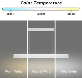 Lustră LED dimabilă pe cablu Brilagi SLIMLINE LED/40W/230V 3000-6000K alb + telecomandă