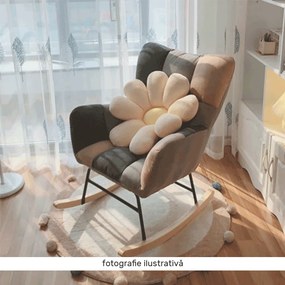Scaun balansoar design, patchwork/gri/bej, KEMARO