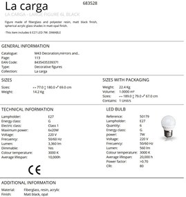 Figurina XXL decorativa / Lampa de podea design lux La Carga