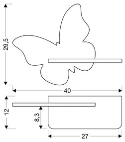 Corp de iluminat pentru copii roz Butterfly – Candellux Lighting