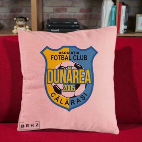 Perna Personalizata AFC Dunarea Calarasi 2005 Fotbal, 40x40 cm, Roz, Husa Detasabila, Perna Inclusa, BEKZ®