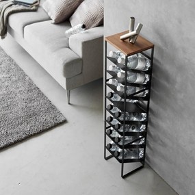 Raft pentru sticle de vin negru din metal număr de sticle 16 20x88,5x19 cm Tower – YAMAZAKI