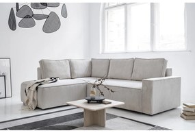 Colțar alb extensibil cu tapițerie din catifea reiată (cu colț pe partea stângă ) Brave Dave – Miuform