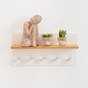 Cuier de perete alb cu raft – Casa Selección