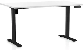 Masa inaltime reglabila OfficeTech B, 120 x 80 cm, bază neagră, alb