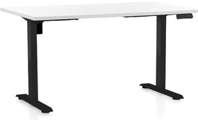 Masa inaltime reglabila OfficeTech B, 120 x 80 cm, bază neagră, alb