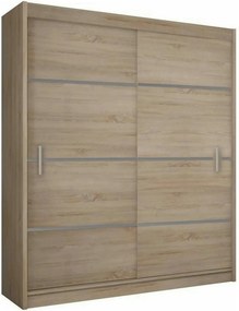 Dressing MERINA, stejar sonoma/gri, PAL melaminat, cu 2 usi, 203x60x21